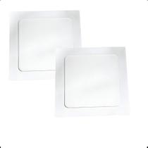 Kit 2 Paineis Plafon Led 12w Quadrado Embutir 6500k Branca