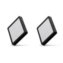 Kit 2 Paineis Quadrados Led Eco 18w Luz Branca P/ Sobrepor Preto Bivolt Black Decker