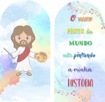 Kit 2 Painéis Romano De tecido Sublimado O maior pintor do mundo 200x100 cm Kit 2 Painéis Romano De tecido Sublimado O maior pintor do mundo 200x100 cm
