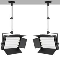 Kit 2 Painel De Led Profissional Estúdio Mako T8 Bivolt 6500k Com Suporte De Teto