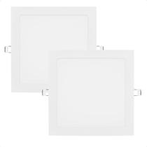 Kit 2 Painel De Led Quadrado Embutir 12w Bivolt Taschibra 3000k Quente Kit 2 Painel De Led Quadrado Embutir 12w Bivolt Taschibra 3000k Quente