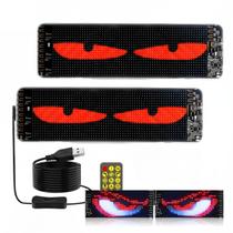 Kit 2 Painel Flexível Luz RGB Tela Led Matriz Flexivel Olhos Carro Texto Programável 16x64