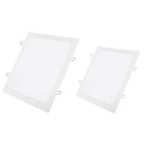 Kit 2 Painel LED 30w Quadrado Embutir 6500k Bivolt Luz Branca Design Moderno