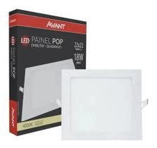 Kit 2 Painel Led Embutir Quadrado 18w 22 Branco Neutro 4000k