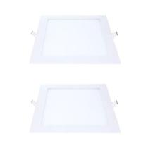 Kit 2 Painel LED Embutir Quadrado Luz Branca 6500K 24W 29cm Kit 2 Painel LED Embutir Quadrado Luz Branca 6500K 24W 29cm