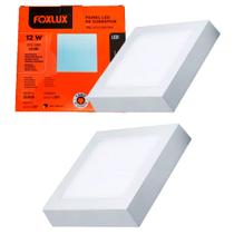 Kit 2 Painel Led Quadrado Sobrepor 12W 6500K Bivolt Foxlux