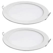 Kit 2 Painel Led Redondo Embutir 12W 3000K Bivolt Foxlux
