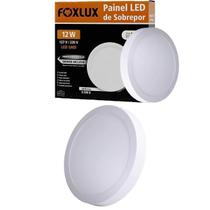 Kit 2 Painel Led Redondo Sobrepor 12W 6500K Bivolt Foxlux