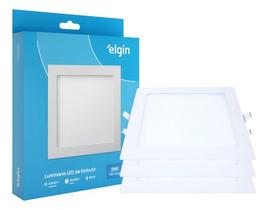 Kit 2 Painel Luminaria Plafon Led Embutir 24w Quadrado Slim 6500k