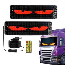 Kit 2 Painel Luz RGB Tela Led Flexivel Olhos Imagens Texto Programável Caminhão Carro Matriz 16x96