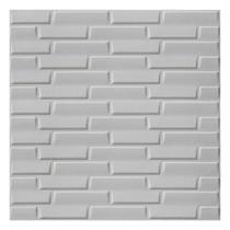 Kit 2 Painel Placa 3D Auto Adesivo Tijolinho Branco 70x70cm Alto Relevo