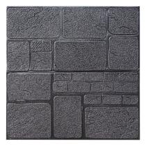 Kit 2 Painel Placa 3D Auto Adesivo Tijolinho Pedras Preto 70x70cm