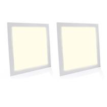Kit 2 Painel Plafon Led 25w Quadrado - Branco Quente Iluminação Decoração