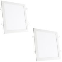 Kit 2 Painel Plafon LED Quadrado 30W 4000K Embutir 40cm Luz Neutra, Design Moderno e Econômico