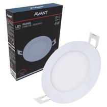 Kit 2 Painel Plafon Led Redondo Embutir 6W Branco Frio 6500k