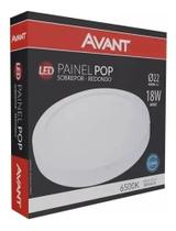 Kit 2 Painel Plafon Led Redondo Sobrepor 18w Branca 6500k