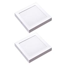 Kit 2 Painel Plafon Led Sobrepor Quad Amarela 3000K 24W 29Cm