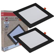 Kit 2 Painel Plafon Pop Quadrado Embutir Luz Branco Frio 6500K Bivolt 24w Avant