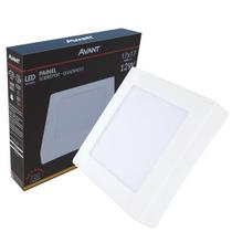 Kit 2 Painel Plafon Quadrado Sobrepor 12w Branco Quente 3000k