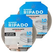 KIT 2 Painel Ripado Eva 3d Autocolante Carvalho 10cm X 10m Painel