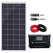 Kit 2 Painel Solar 150W com Controlador PWM 30A Cabos MC4