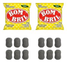 Kit 2 Palha De Aço Esponja Bombril 12 Unidades 45g Pack Amarelo Kit 2 Palha De Aço Esponja Bombril 12 Unidades 45g Pack Amarelo