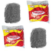Kit 2 Palha de Aço N2 Santana Limpeza Pesada Polimento Panelas Utensílios Domésticos Profissional