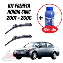 Kit 2 Palhetas Limpador De Parabrisa Dianteiro Honda Civic 2001 - 2006