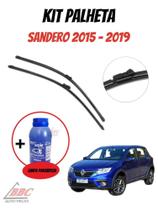 Kit 2 Palhetas Limpador De Parabrisa Dianteiro Para Renault Sandero 2015 - 2019