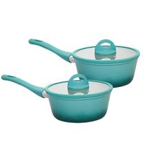 Kit 2 Panela De Indução Cerâmica Antiaderente 16cm Miami Verde