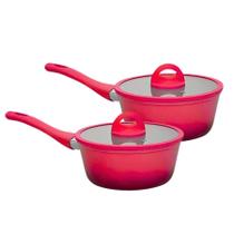 Kit 2 Panela De Indução Cerâmica Antiaderente 18cm Miami Vermelha