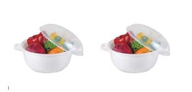 Kit 2 Panela Micro-ondas Caçarola Grande Vapor Arroz Legumes Kit 2 Panela Micro-ondas Caçarola Grande Vapor Arroz Legumes