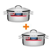 Kit - 2 Panelas Aço Inox Fundo Triplo Solar 4,7l Pit 1 - Tramontina Kit - 2 Panelas Aço Inox Fundo Triplo Solar 4,7l Pit 1 - Tramontina