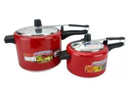 Kit 2 Panelas De Pressão 4,5L E 3L Extra Forte Vermelha