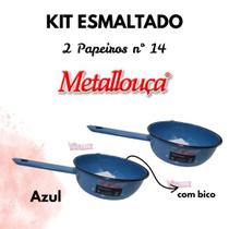 Kit 2 Panelas Papeiro 14 Esmaltada Ágata Azul Kit 2 Panelas Papeiro 14 Esmaltada Ágata Azul