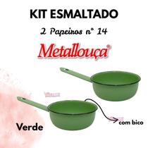 Kit 2 Panelas Papeiro 14 Esmaltada Ágata Verde Kit 2 Panelas Papeiro 14 Esmaltada Ágata Verde
