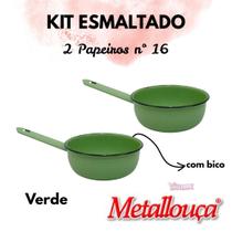 Kit 2 Panelas Papeiro 16 Esmaltada Ágata Verde