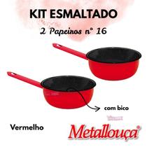 Kit 2 Panelas Papeiro 16 Esmaltada Ágata Vermelha