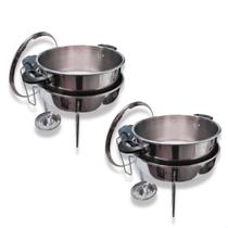 Kit 2 Panelas Rechaud Banho Maria 5 Lt Alumínio Festas Buffet Restaurantes