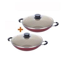 Kit - 2 Panelas Wok 6l Alumínio 36 Cm Paris Vermelho - Tramontina Kit - 2 Panelas Wok 6l Alumínio 36 Cm Paris Vermelho - Tramontina