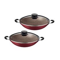KIT - 2 Panelas WOK 6L Alumínio 36 cm Paris Vermelho - Tramontina