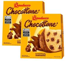 Kit 2 panetone bauducco chocottone chocolate natal 908g