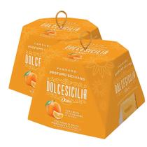Kit 2 panetones italiano pandoro gourmet recheado tangerina siciliana 750g importado premium