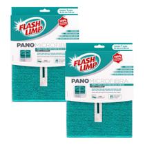 Kit 2 Pano de Chão 60x80cm Grande Microfibra Com Furo para Rodo Flash Limp FLP7276 Kit 2 Pano de Chão 60x80cm Grande Microfibra Com Furo para Rodo Flash Limp FLP7276