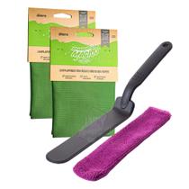 Kit 2 Pano Mágico Limpa Vidros Ecomais + 1 Limpador Transpasse Limpa Box Janelas e Frestas Ákora