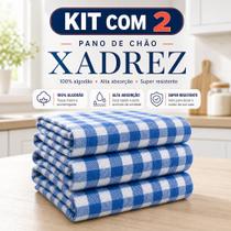 Kit 2 Panos De Chão Grande 45x75 cm Xadrez Alta Absorção Kit Econômico Para Limpeza Tecido 100 Algodão Kit 2 Panos De Chão Grande 45x75 cm Xadrez Alta Absorção Kit Econômico Para Limpeza Tecido 100 Algodão