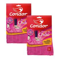 Kit 2 Panos de Chão para Limpeza Geral Pisos Janelas Microfibra Condor 1676