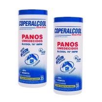 Kit 2 Panos Umedecidos Bacfree INPM Coperalcool 35un Limpeza Rápida Limpeza Multiuso Limpa Desinfeta Perfuma Pisos Eletros Vidros Espelhos