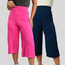 Kit 2 Pantacourt de Malha Moda Feminina Kit 2 Pantacourt de Malha Moda Feminina