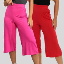Kit 2 Pantacourt de Malha Moda Feminina